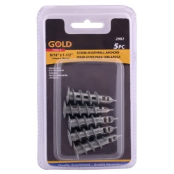 Anchors screw in drywall metal 9/16x1.5 inch 14x38mm 5 pack