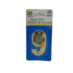 Brass House Number 9 3 inch