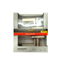 Door Lever Keyed Entry Satin Nickel Finish Defiant