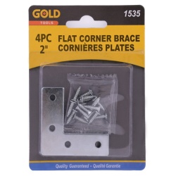 Flat corner brace mending plate 2 inch pack of 4 with screws
