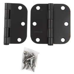 Hinge - door 3 inch black finish set of 2 w/screws