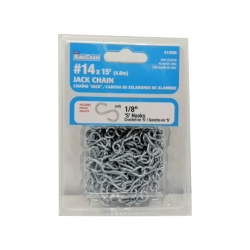Jack Chain #14 X 15' w/1/8 S Hooks King Chain"