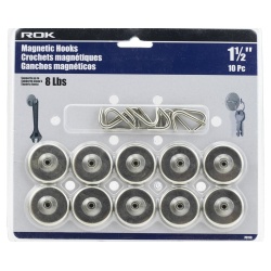 Magnetic hooks 10 pc 1.5 inch holds up to 8lbs