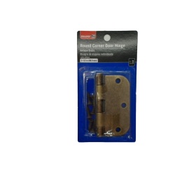 Round Corner Door Hinge 3.5 Antique Brass Bulldog"
