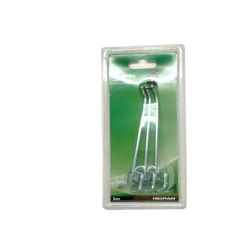 Single Peg Hooks 4 3pk. Zinc Hillman"