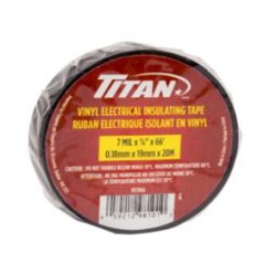 BLACK P.V.C.ELECTRICAL TAPE 19mm x 20m TITAN