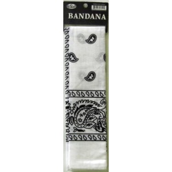 Bandana Printd Wht 21X21 inches
