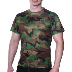 Military T-shirts Small Woodland Kwik Dry Short Sleeve