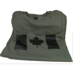 T-Shirt Canada flag olive drab - XXLarge
