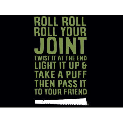T-Shirt with print - Roll Your Joint - XXL