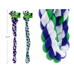 Rope Tug Toy 20in w/4 Knots. 2 Asst.Colours