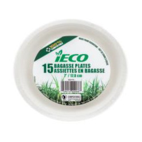 BAGASSE PLATE 7 15/PK iECO