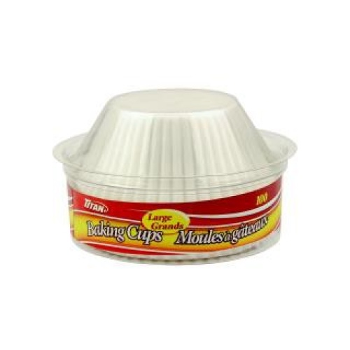 BAKING CUPS LARGE 100/PK x 48/CS TITAN