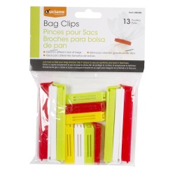 Bag clips 13 pcs Assorted sizes/colours