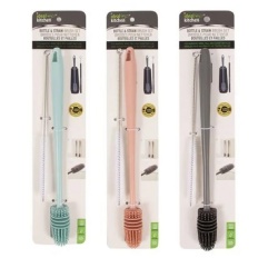 Bottle & Straw Brush Set - assorted colours Dishwasher Safe each sold individually