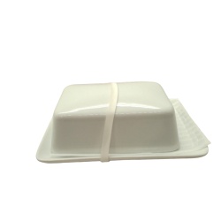 Ceramic Butter Or Cheese Dish White