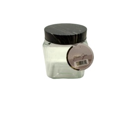 Glass Jar 40oz. Square w/Metal Lid Eco Home