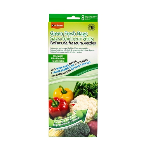 GREEN FRESH BAGS 8-PC. 4-MED & 4-L - Luciano