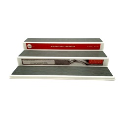 Non-Skid Shelf Organizer 3 Tier Grey 15 x 9" x 3" Copco Basics"