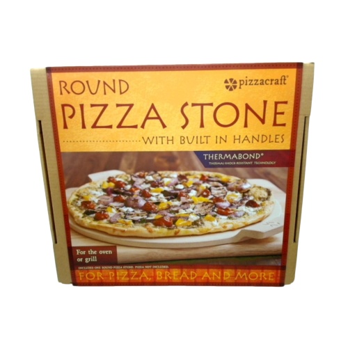 Round Pizza Stone 14.5 w/Built In Handles Pizzacraft