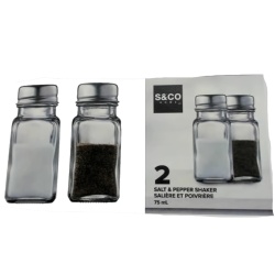Salt & pepper glass shakers set of 2 - 75ml
