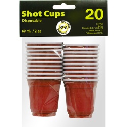 Shot Cup 2oz 59ml Red 20Pcs