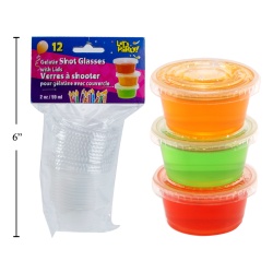 Shot & Lids 12pcs 2oz Gelatin Let's Party