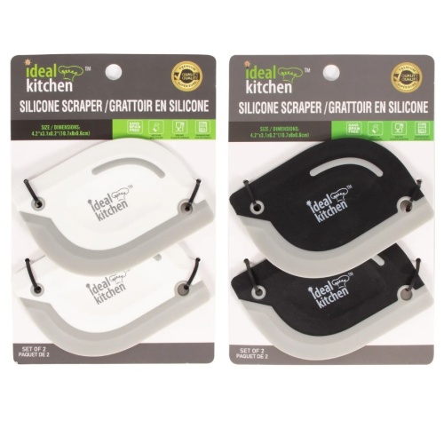 Silicone scrapers 2pk 4.2 x 3.1 x .2 inch ideal kitchen