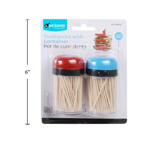 Toothpicks with container - 400 pc - 2 containers