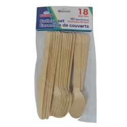 Wooden Cutlery Set 18pcs