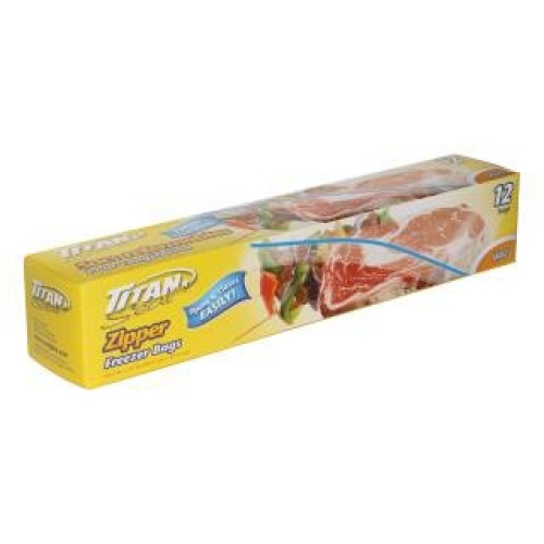 zipper freezer. bags Large 12/bx 24/cs Titan