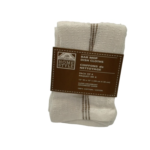 Bar Mop Dish Cloths 4pk. 12x12