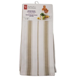 Kitchen Towel PC Basketweave 2pk 18x28 inch – Beige