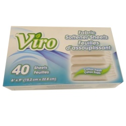 Fabric Softener Dryer Sheets Cotton Fresh 40 Sheets Viro


 Viro