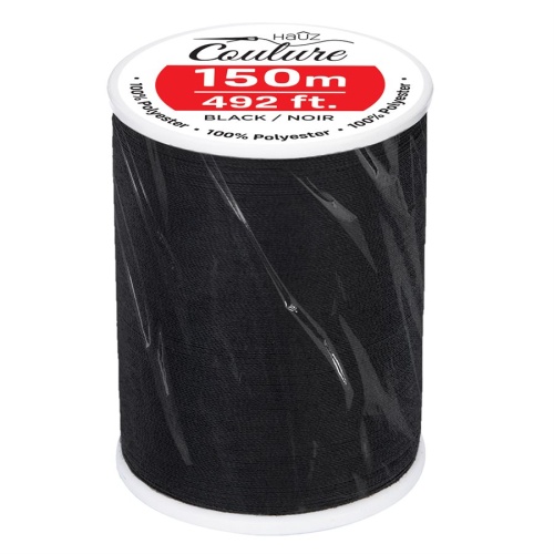 Polyester Thread, 150m, Black Hauz