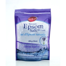 Epsom Salt Bath Crystals Lavander 454gm Purest