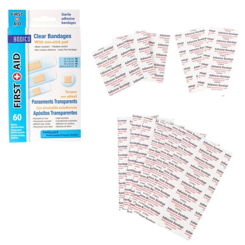 Bandages clear 70 pack 4 sizes first-aid bodico