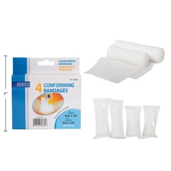 Conforming bandages 4 pack 2-8cmx2M 2-6cmx2M first-aid bodico