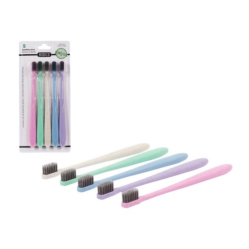 Toothbrush 5pk Eco-Friendly ultra soft tapered, b/c Bodico