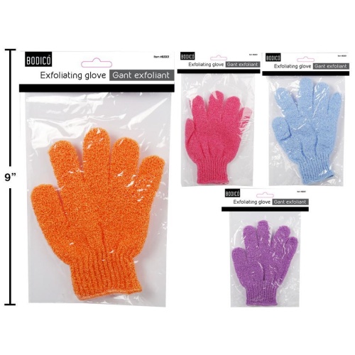 Exfoliating Glove 7 inch 4 colours Bodico