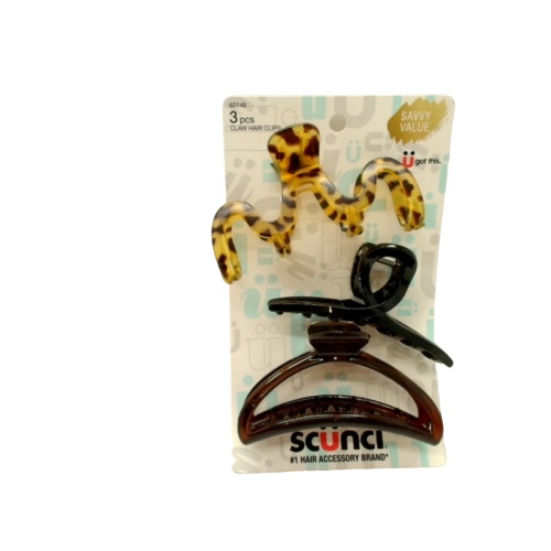 Claw Hair Clips 3pk. Mixed Shapes Scunci