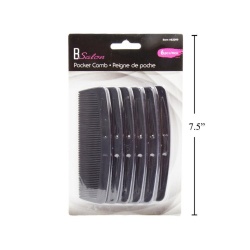 Pocket comb 6 pack black bodico