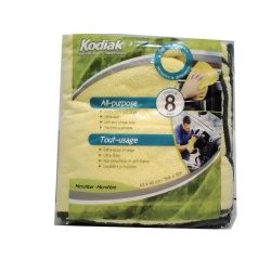 Cloths microfibre all purpose yellow 8 pack Kodiak