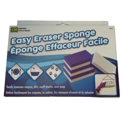 Easy eraser sponge - removes crayon, dirt, scuff marks, and soap