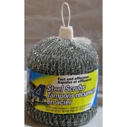 STEEL SCRUBS 4pk COUNTER DISPLAY PURE KLEEN