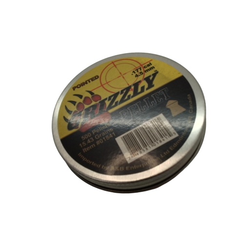 Pellet Pointed 4.5mm 500pk. 9.4grs Grizzly