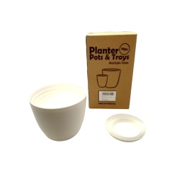 10pc. Planter Pots & Trays White Plastic Utopia Home