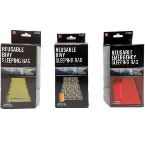 Reusable Bivy Sleeping Bag w/Drawstring Pouch Assorted - each sold individually