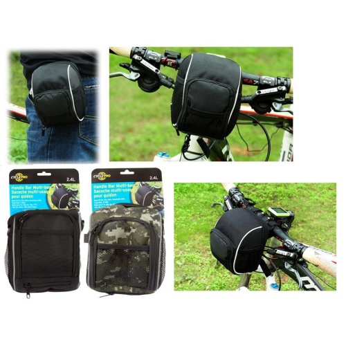 Bicycle Multi-Bag 2/s Camo Green or Black ,Header card CyclePro