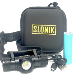 Headlamp 500 lumen LED rechargable with case - 2200mAh battery Slonik